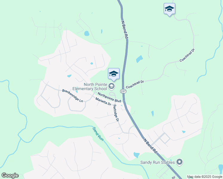 map of restaurants, bars, coffee shops, grocery stores, and more near 875 North Bend Road in Hebron