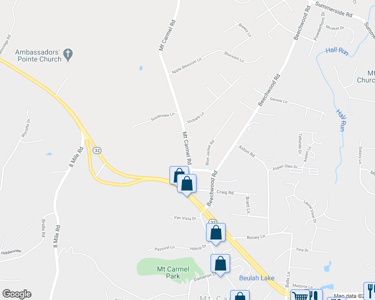 map of restaurants, bars, coffee shops, grocery stores, and more near 3303 Mount Carmel Road in Cincinnati