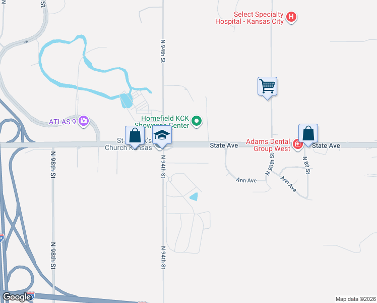 map of restaurants, bars, coffee shops, grocery stores, and more near 9278 Minnesota Avenue in Kansas City