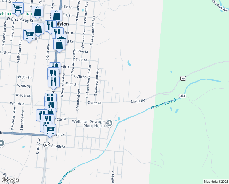 map of restaurants, bars, coffee shops, grocery stores, and more near 818 South Rhode Island Avenue in Wellston