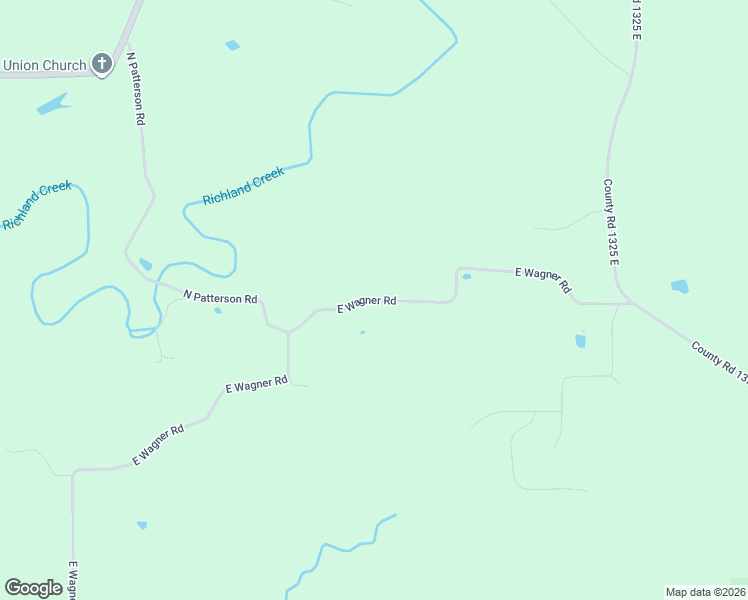 map of restaurants, bars, coffee shops, grocery stores, and more near County Road 1250 East in Greene County