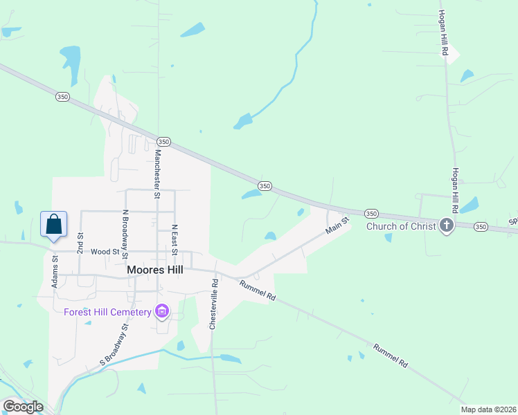 map of restaurants, bars, coffee shops, grocery stores, and more near 16765 Rebecca Court in Moores Hill