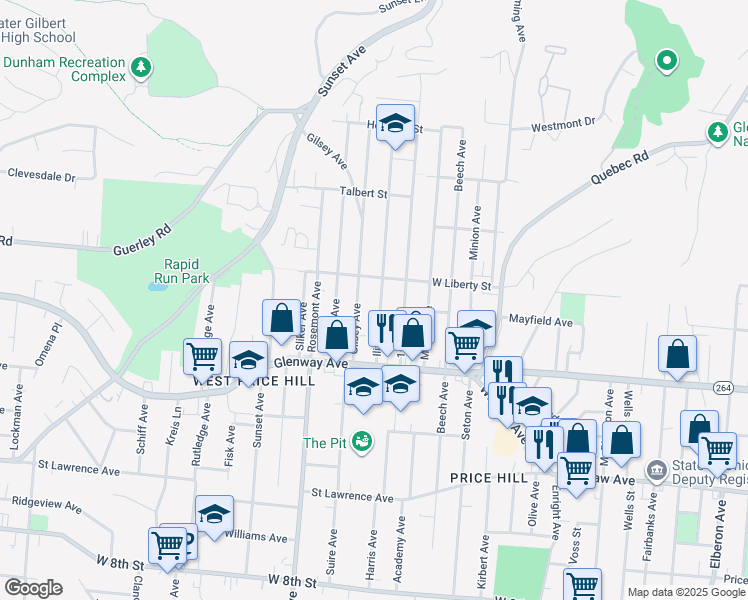 map of restaurants, bars, coffee shops, grocery stores, and more near 4029 West Liberty Street in Cincinnati