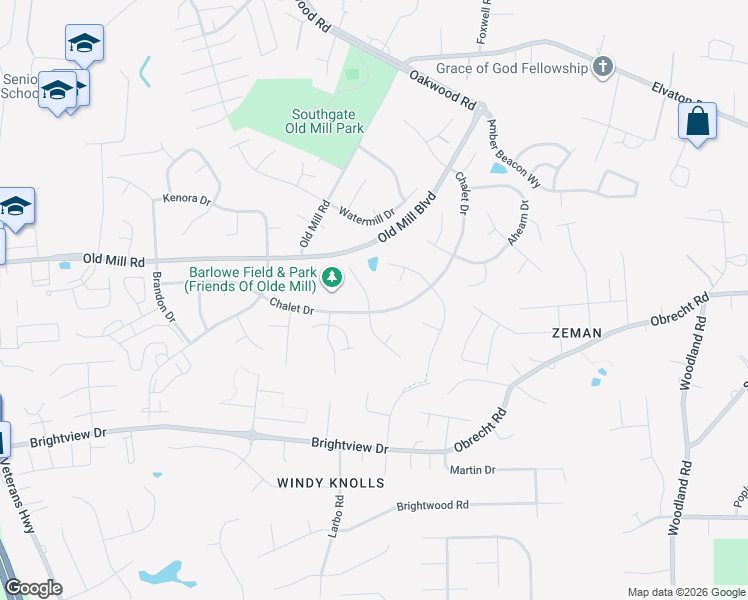 map of restaurants, bars, coffee shops, grocery stores, and more near 8231 Rupert Road North in Millersville