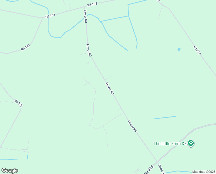 map of restaurants, bars, coffee shops, grocery stores, and more near 2009 Tower Road in Hartly