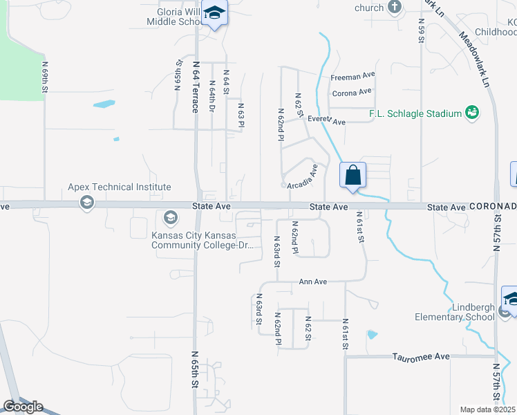 map of restaurants, bars, coffee shops, grocery stores, and more near 6301 State Avenue in Kansas City