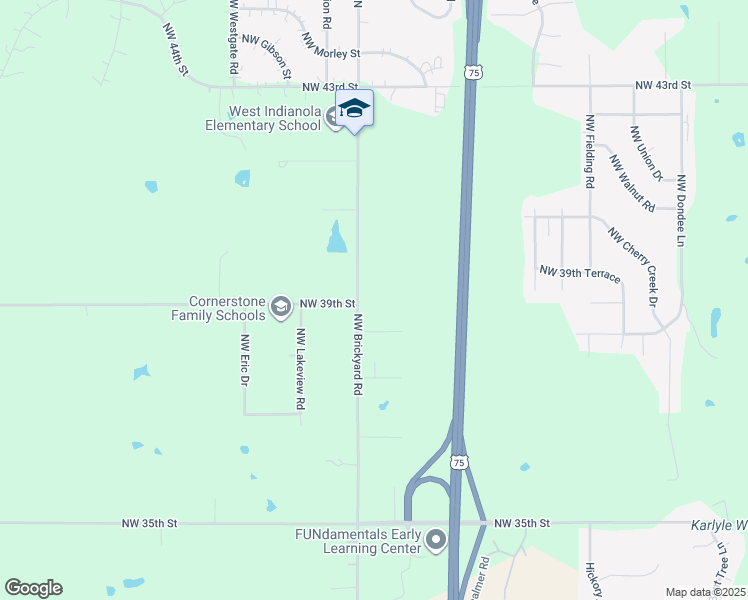 map of restaurants, bars, coffee shops, grocery stores, and more near 3920 Northwest Brickyard Road in Topeka