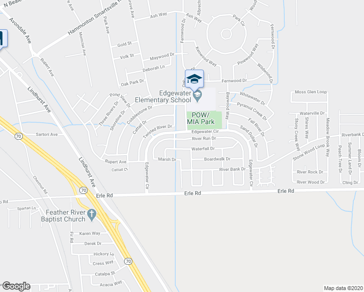 map of restaurants, bars, coffee shops, grocery stores, and more near 1761 Waterfall Drive in Marysville
