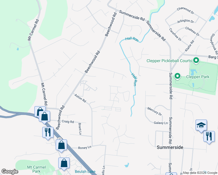 map of restaurants, bars, coffee shops, grocery stores, and more near 1147 Telluride Drive in Cincinnati