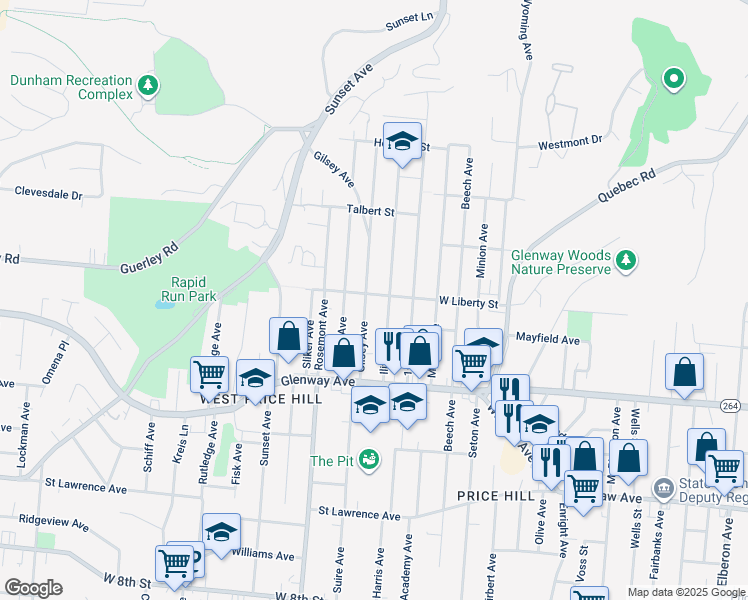 map of restaurants, bars, coffee shops, grocery stores, and more near 4029 West Liberty Street in Cincinnati