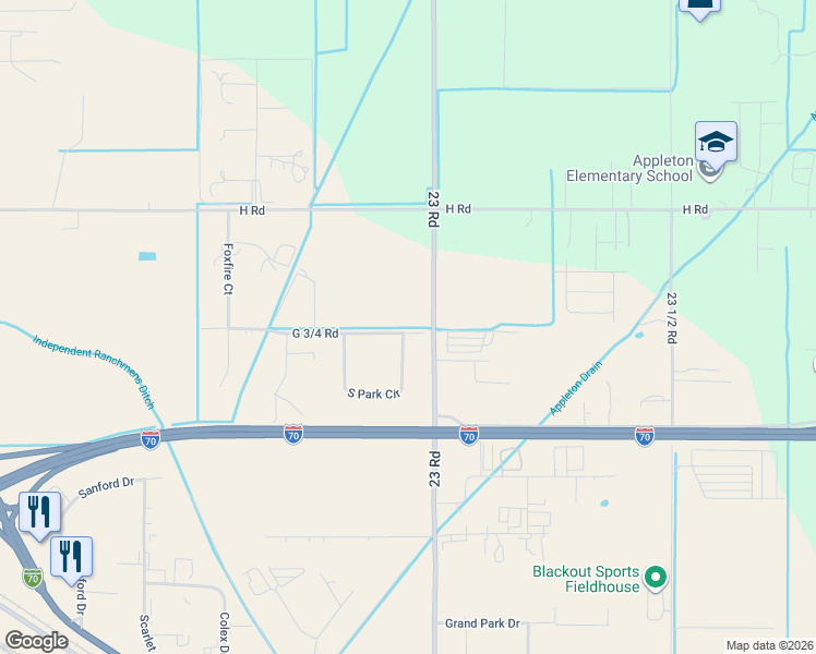 map of restaurants, bars, coffee shops, grocery stores, and more near 774 23 Road in Grand Junction