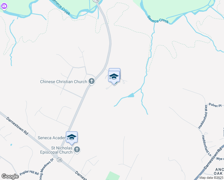 map of restaurants, bars, coffee shops, grocery stores, and more near 15951 Germantown Road in Germantown