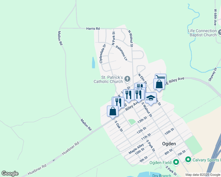 map of restaurants, bars, coffee shops, grocery stores, and more near 300 North Park Street in Ogden