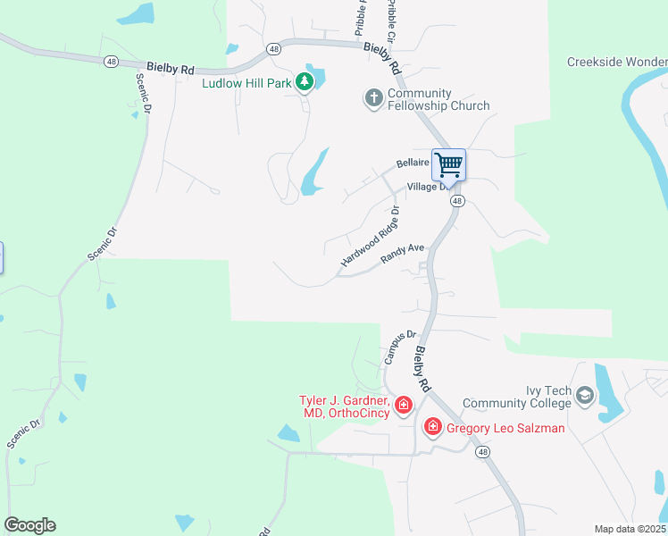 map of restaurants, bars, coffee shops, grocery stores, and more near 151 Hardwood Ridge Drive in Lawrenceburg
