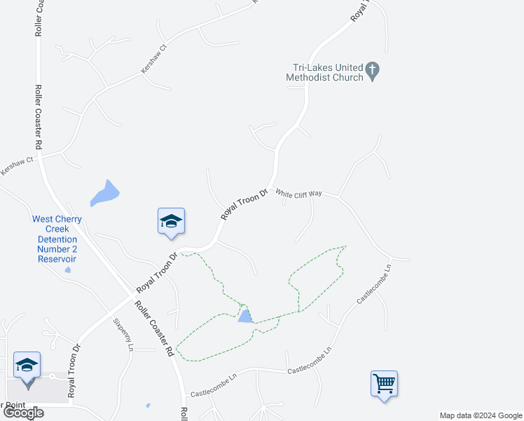map of restaurants, bars, coffee shops, grocery stores, and more near 19525 Royal Troon Drive in Monument