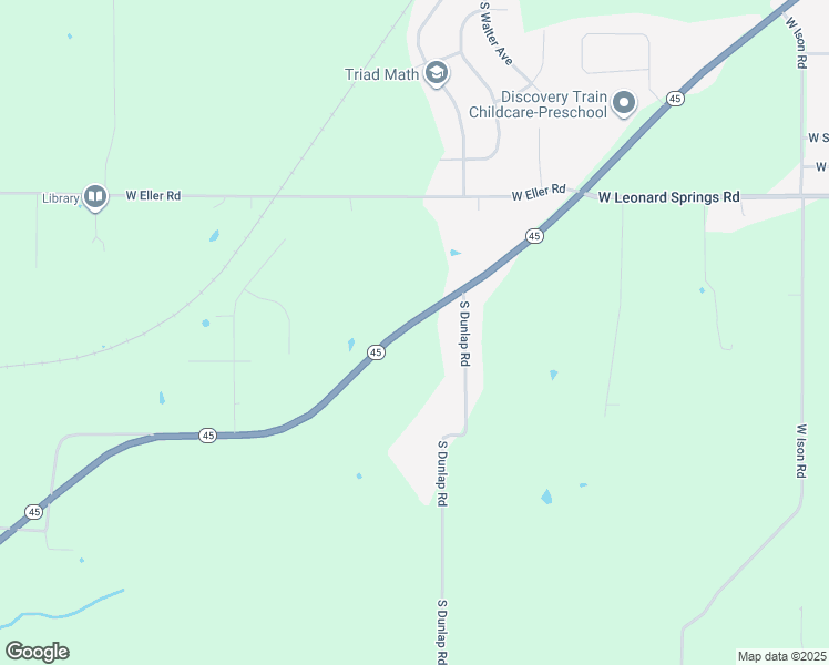 map of restaurants, bars, coffee shops, grocery stores, and more near 6558 Indiana 45 in Bloomington