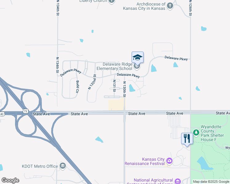 map of restaurants, bars, coffee shops, grocery stores, and more near 13017 Washington Court in Kansas City