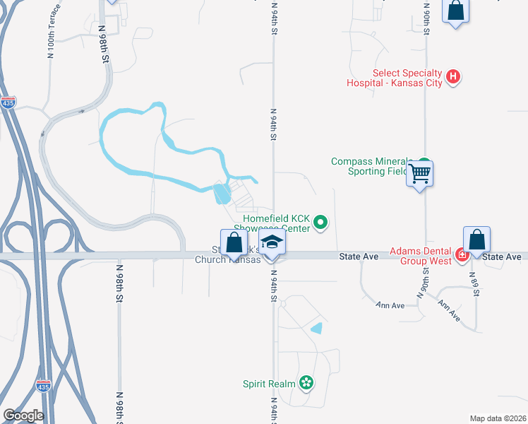 map of restaurants, bars, coffee shops, grocery stores, and more near 1204 North 94th Street in Kansas City