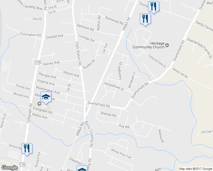 map of restaurants, bars, coffee shops, grocery stores, and more near 8257 Portsmouth Drive in Severn