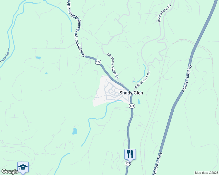 map of restaurants, bars, coffee shops, grocery stores, and more near 450 Gladycon Road in Colfax