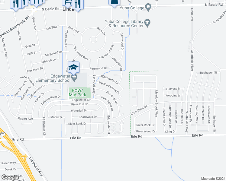 map of restaurants, bars, coffee shops, grocery stores, and more near 1944 Pyramid Creek Drive in Marysville