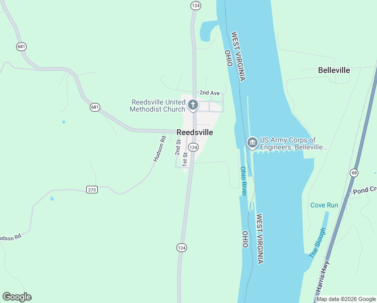 map of restaurants, bars, coffee shops, grocery stores, and more near 38600-65816 2nd St in Meigs