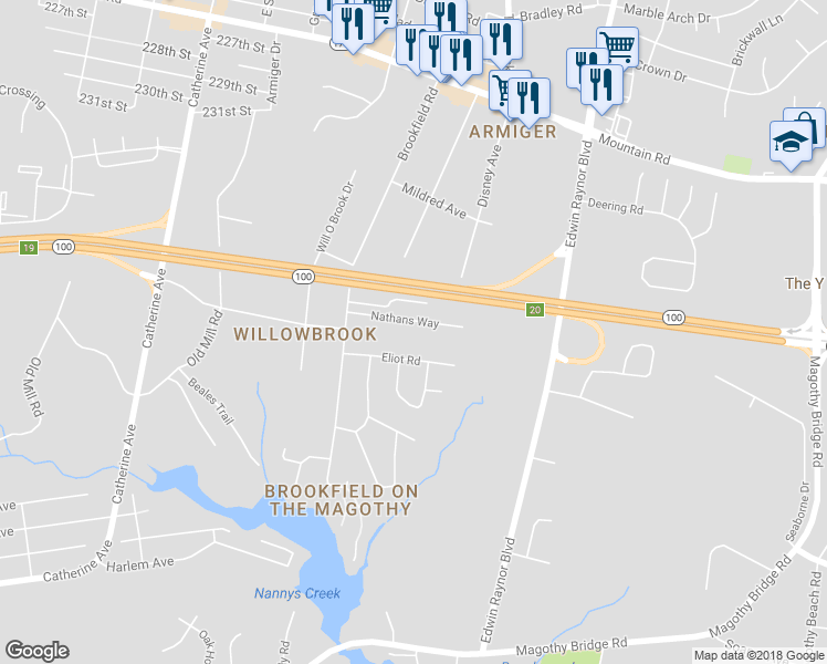 map of restaurants, bars, coffee shops, grocery stores, and more near 601 Nathans Way in Pasadena