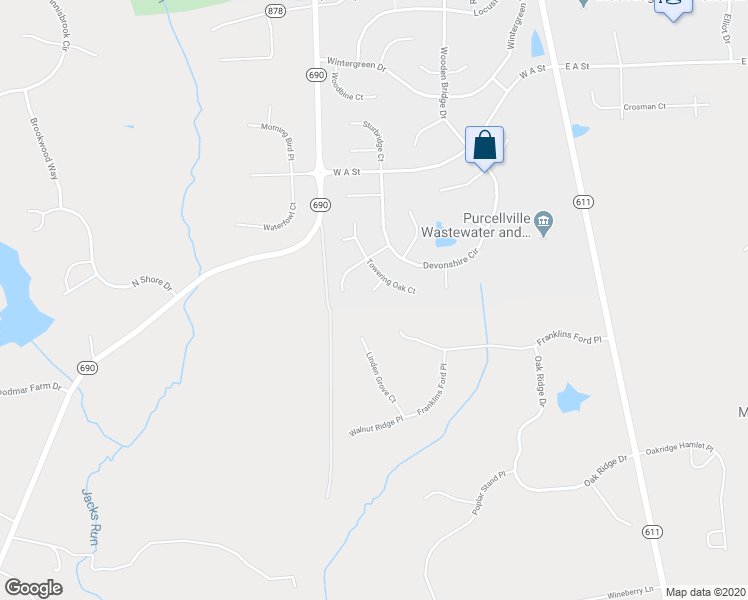 map of restaurants, bars, coffee shops, grocery stores, and more near 408 Heartwood Court in Purcellville