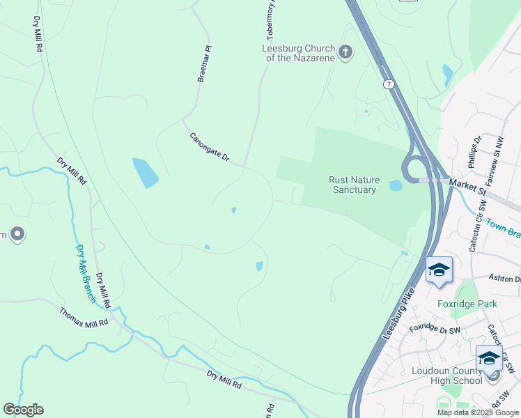 map of restaurants, bars, coffee shops, grocery stores, and more near 40777 Canongate Drive in Leesburg