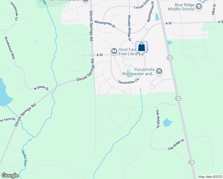 map of restaurants, bars, coffee shops, grocery stores, and more near 400 Heartwood Court in Purcellville