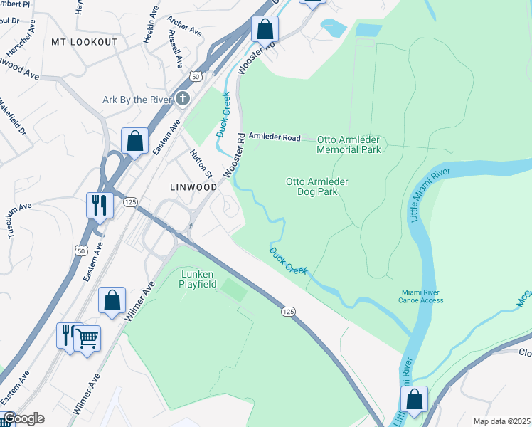 map of restaurants, bars, coffee shops, grocery stores, and more near 5050 Wooster Road in Cincinnati