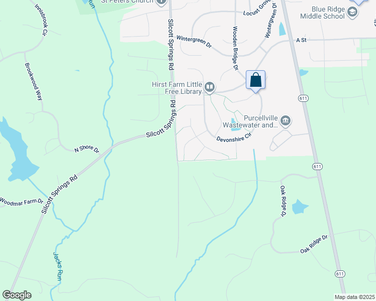map of restaurants, bars, coffee shops, grocery stores, and more near 420 Autumn Chase Court in Purcellville