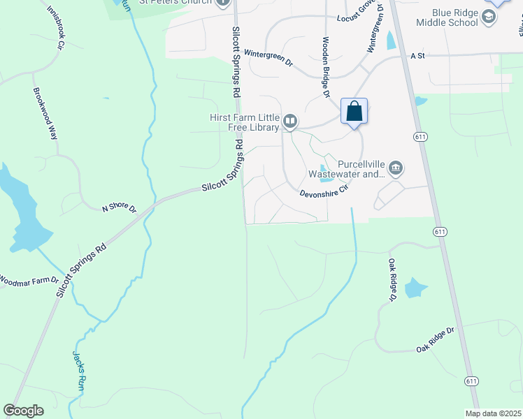 map of restaurants, bars, coffee shops, grocery stores, and more near 420 Autumn Chase Court in Purcellville