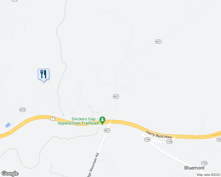 map of restaurants, bars, coffee shops, grocery stores, and more near 160 Vita Bella Lane in Bluemont