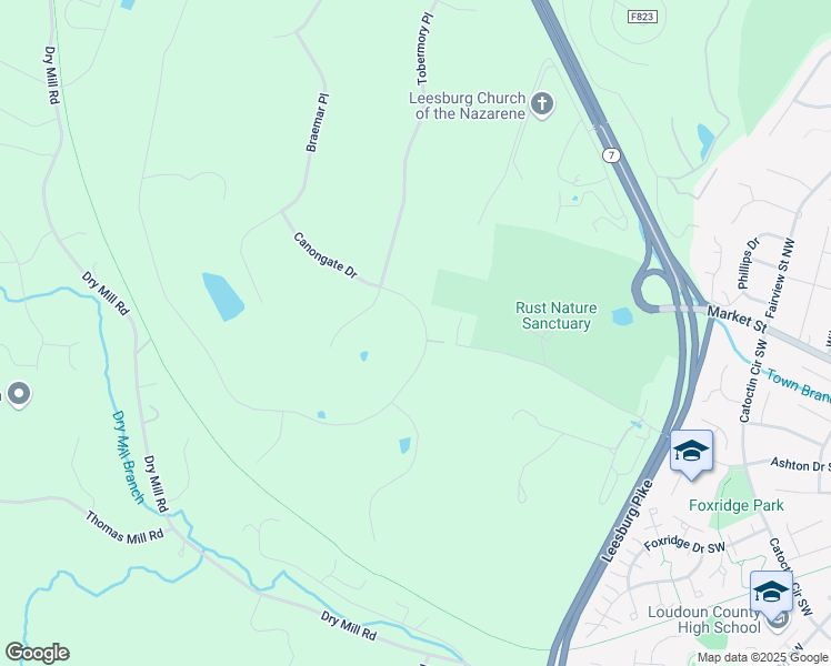 map of restaurants, bars, coffee shops, grocery stores, and more near 40757 Canongate Drive in Leesburg