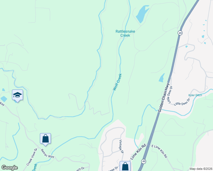 map of restaurants, bars, coffee shops, grocery stores, and more near 17378 Scopar Road in Grass Valley