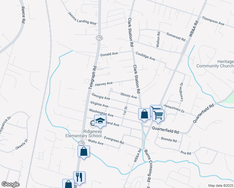 map of restaurants, bars, coffee shops, grocery stores, and more near 1431 Illinois Avenue in Severn