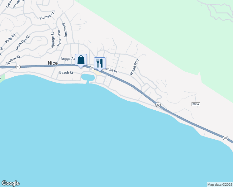 map of restaurants, bars, coffee shops, grocery stores, and more near 3846 Lakeshore Boulevard in Nice