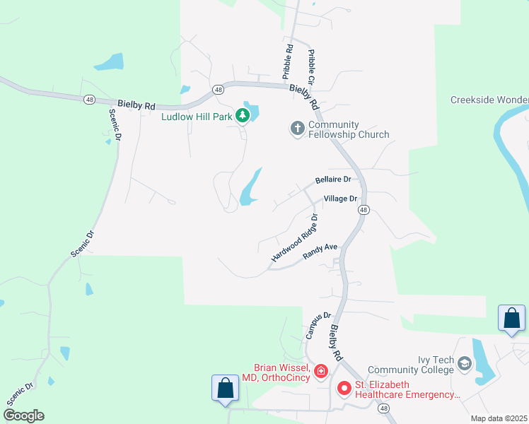 map of restaurants, bars, coffee shops, grocery stores, and more near 2512 Knoll Court in Lawrenceburg