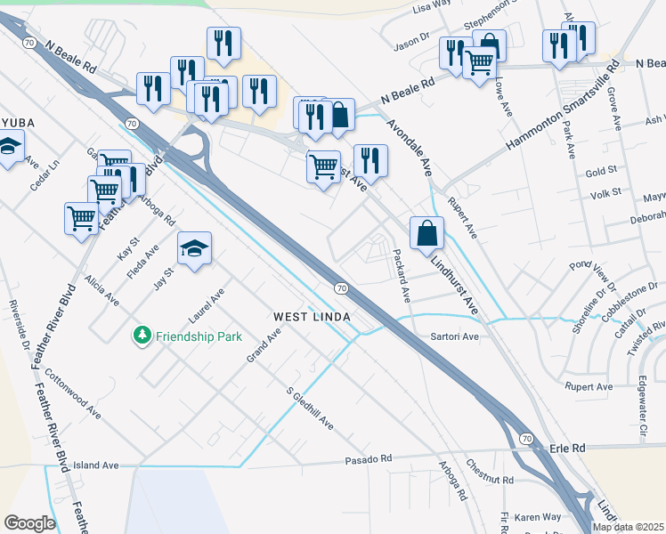 map of restaurants, bars, coffee shops, grocery stores, and more near 1292 Hammonton Road West in Marysville