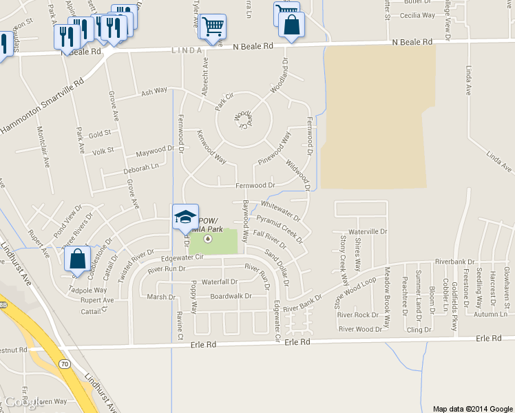 map of restaurants, bars, coffee shops, grocery stores, and more near 1892 Whitewater Dr in Marysville