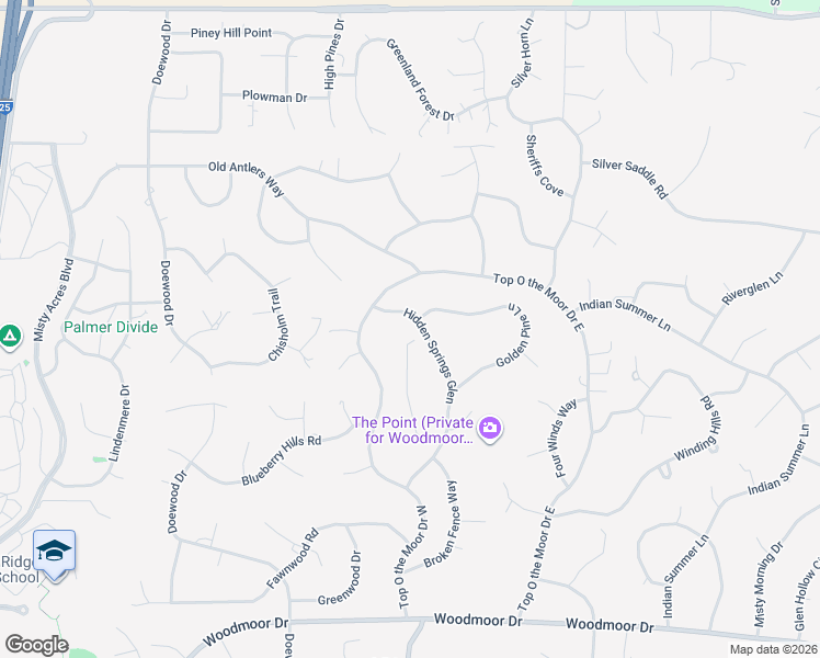 map of restaurants, bars, coffee shops, grocery stores, and more near 19870 Hidden Springs Glen in Monument
