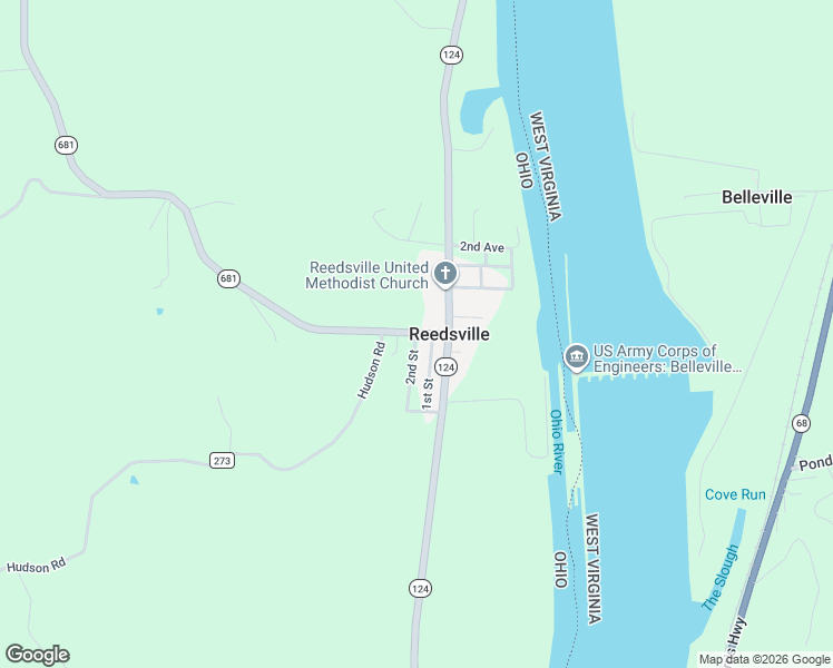 map of restaurants, bars, coffee shops, grocery stores, and more near 65816 2nd St in Meigs