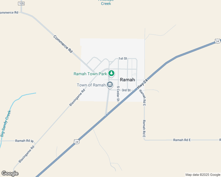 map of restaurants, bars, coffee shops, grocery stores, and more near 113 South Commercial Street in Ramah