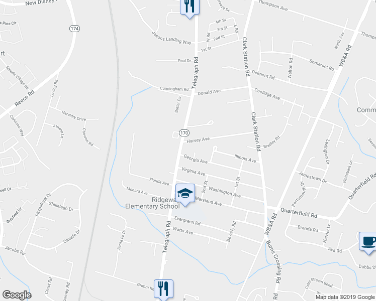 map of restaurants, bars, coffee shops, grocery stores, and more near 1464 Georgia Avenue in Severn