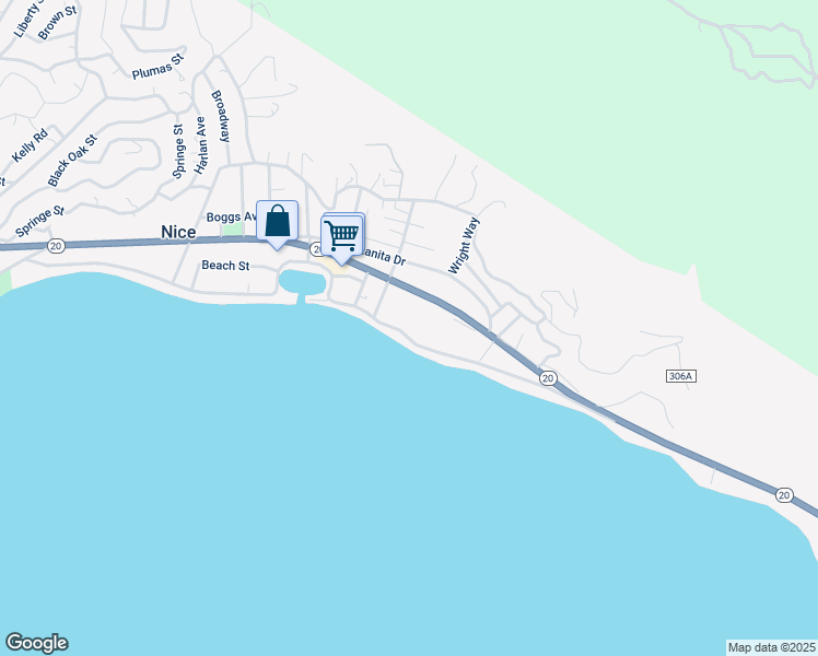 map of restaurants, bars, coffee shops, grocery stores, and more near 3846 Lakeshore Boulevard in Lakeport