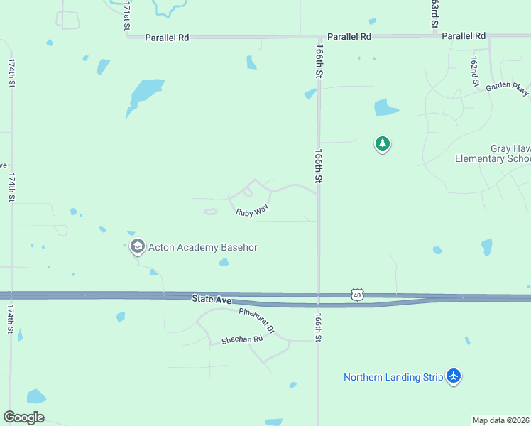 map of restaurants, bars, coffee shops, grocery stores, and more near 16731 Ruby Way in Basehor