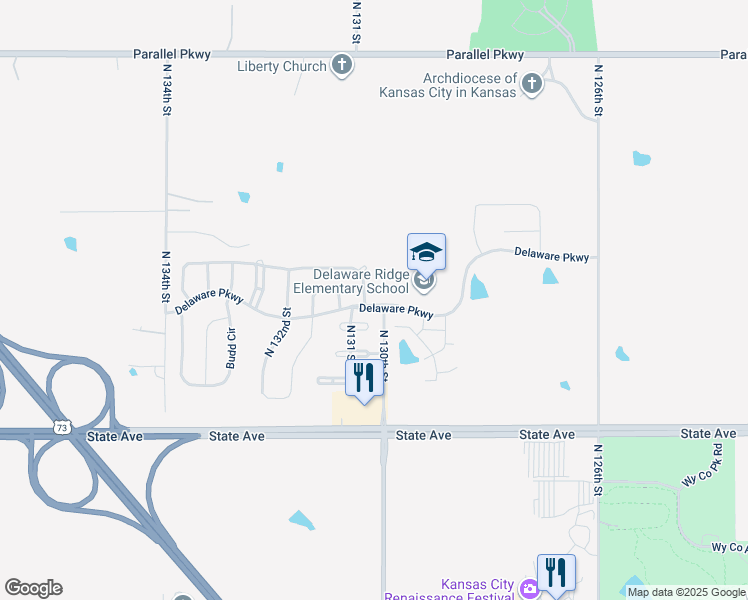 map of restaurants, bars, coffee shops, grocery stores, and more near 13016 Everett Court in Kansas City