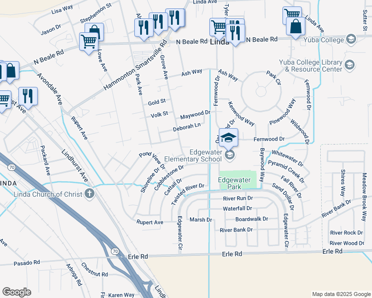 map of restaurants, bars, coffee shops, grocery stores, and more near 5747 Grove Avenue in Marysville