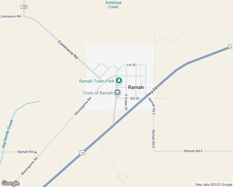 map of restaurants, bars, coffee shops, grocery stores, and more near 113 South Commercial Street in Ramah